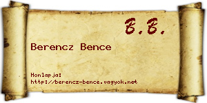 Berencz Bence névjegykártya